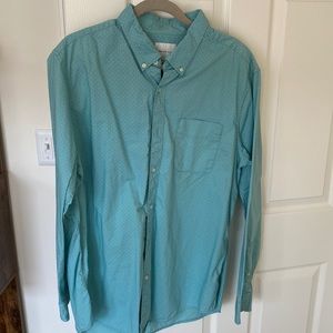 American Eagle Men’s Long Sleeve Button Down Dress Shirt Teal XL